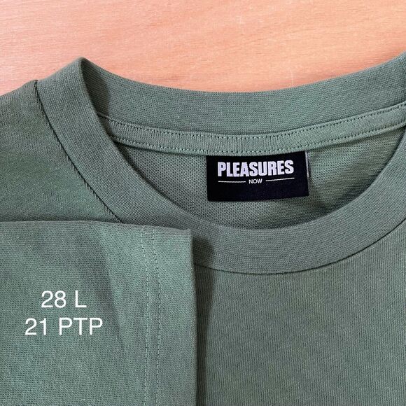 Pleasures Boxy Shirt Small Green UPC Size Tag Los Angeles Streetwear Hype - Picture 6 of 8